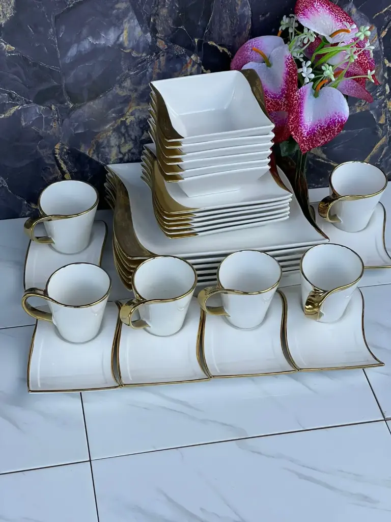 30pcs gold dinner set