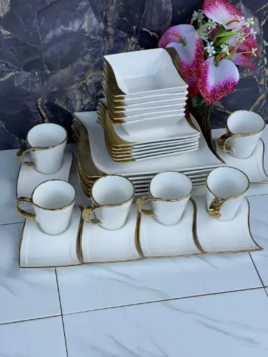 30pcs gold dinner set