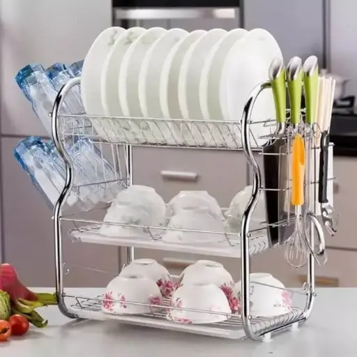 3-tier stainless steel dishrack