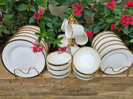 24pcs gold rim dinnerset