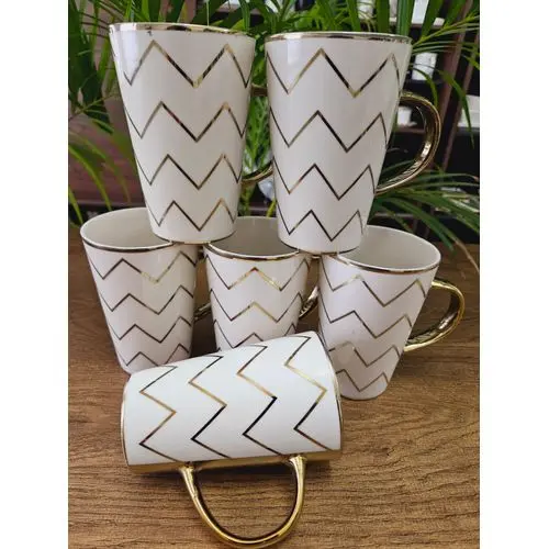 Gold Zigzag Mugs